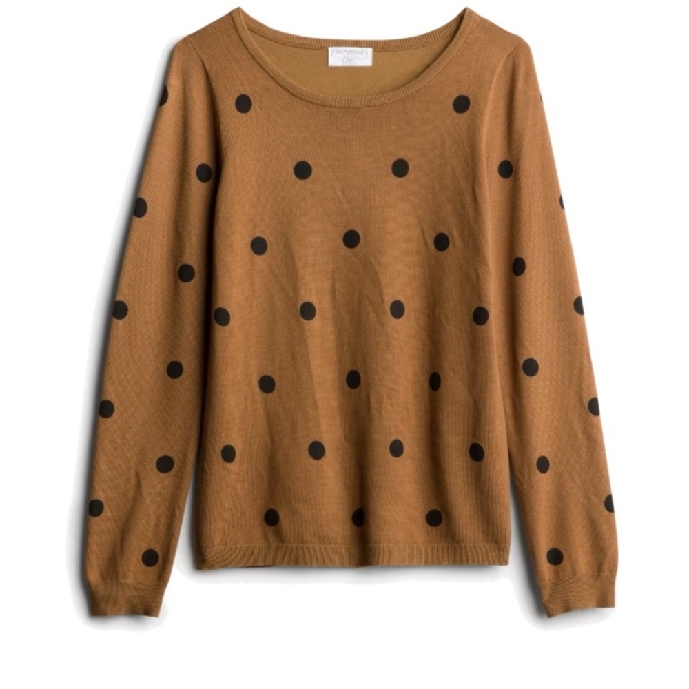 Camel brown polka dot sweater